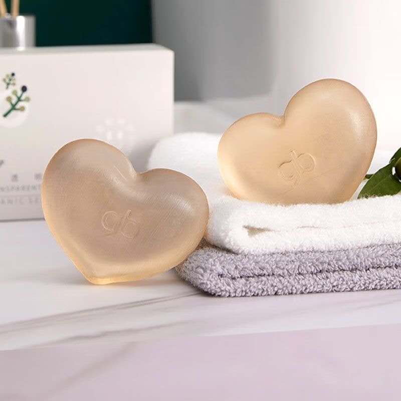 Heart-Shaped Translucent Baby Soap Pair